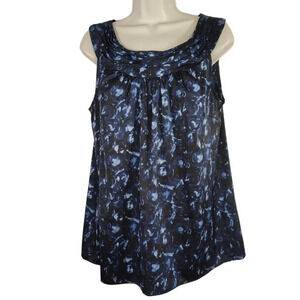 Ann Taylor Loft Blue Sleeveless Tank Top Women Size M Career Shell Work Layering